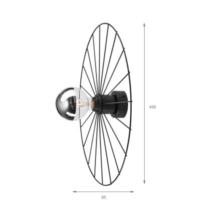 Wandlamp MONTANA 1xE27/15W/230V diameter 45 cm zwart