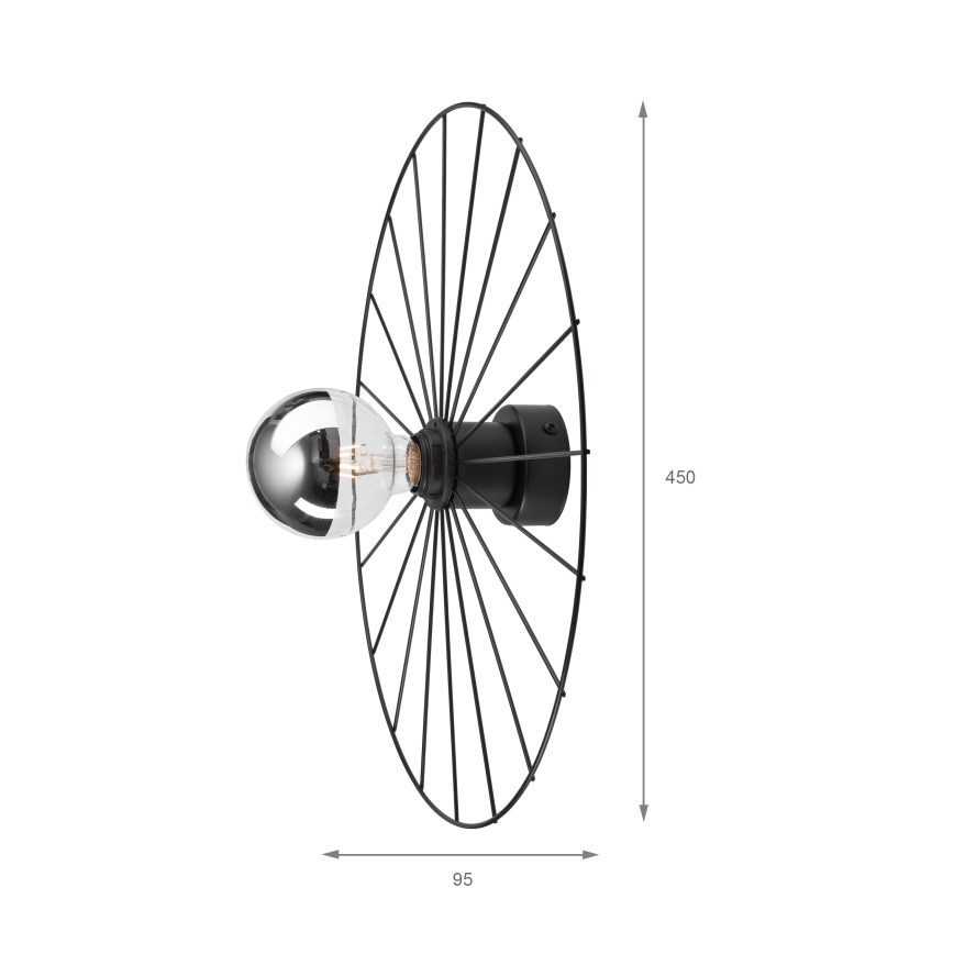 Wandlamp MONTANA 1xE27/15W/230V diameter 45 cm zwart