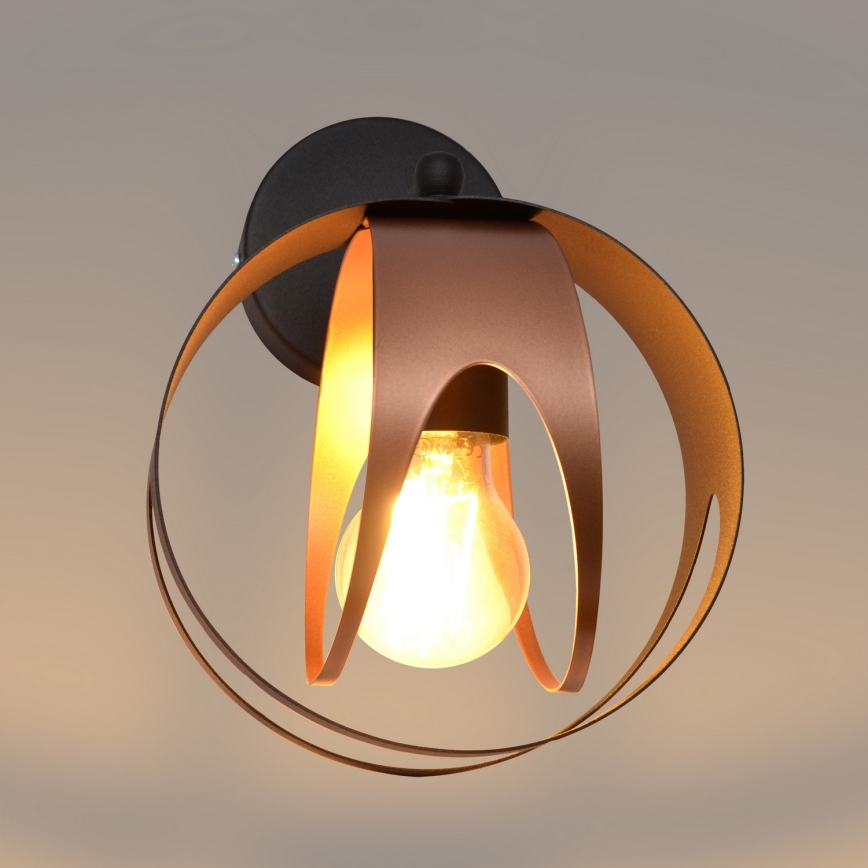 Wandlamp MOONLIGHT 1xE27/15W/230V zwart/koper