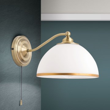 Wandlamp OLD LAMP 1xE27/40W/230V wit/messing
