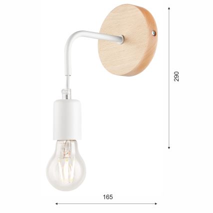 Wandlamp ORAZIO 1xE27/60W/230V beuken - FSC gecertificeerd