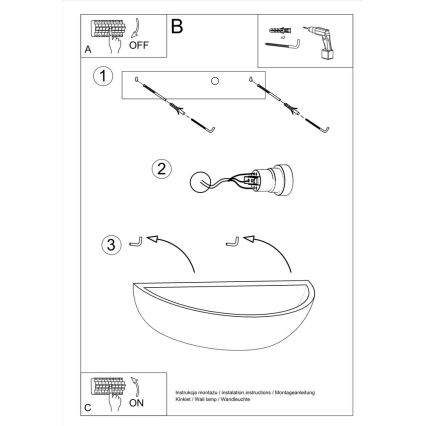 Wandlamp OSKAR 1x E27 / 60W / 230V