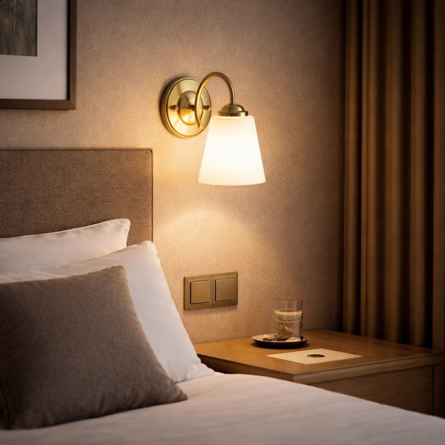 Wandlamp PAFOS 1xE27/15W/230V goudkleurig