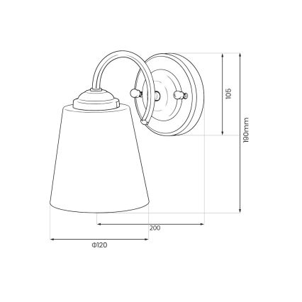 Wandlamp PAFOS 1xE27/15W/230V goudkleurig