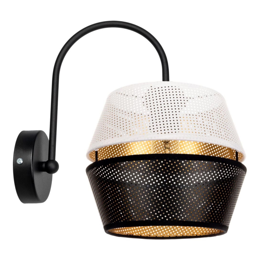 Wandlamp PARIJS 1xE27/60W/230V wit/zwart/goud