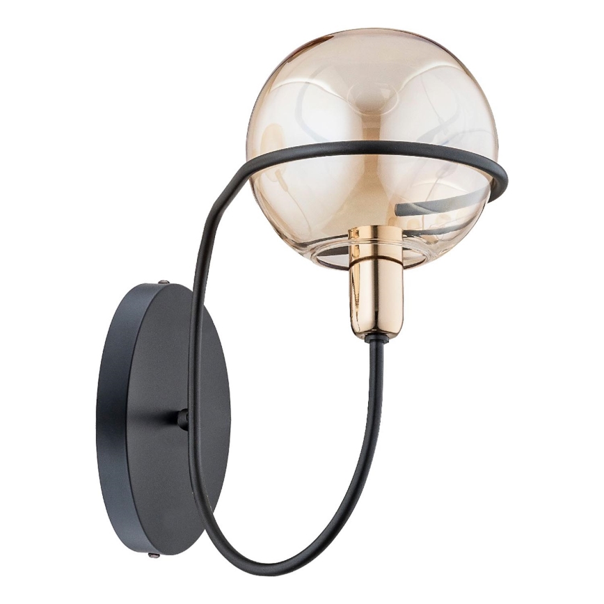 Wandlamp PETRA 1xE14/10W/230V zwart/goud