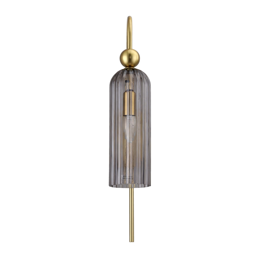 Wandlamp PIEGA 1xE14/40W/230V messing/rookzwart