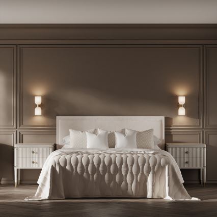 Wandlamp PIEGA 2xE14/10W/230V messing/wit