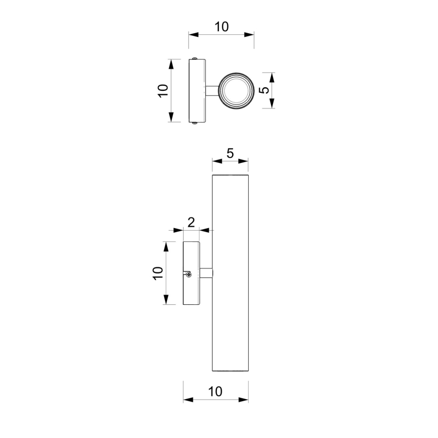 Wandlamp RAITO 2xGU10/8W/230V messing