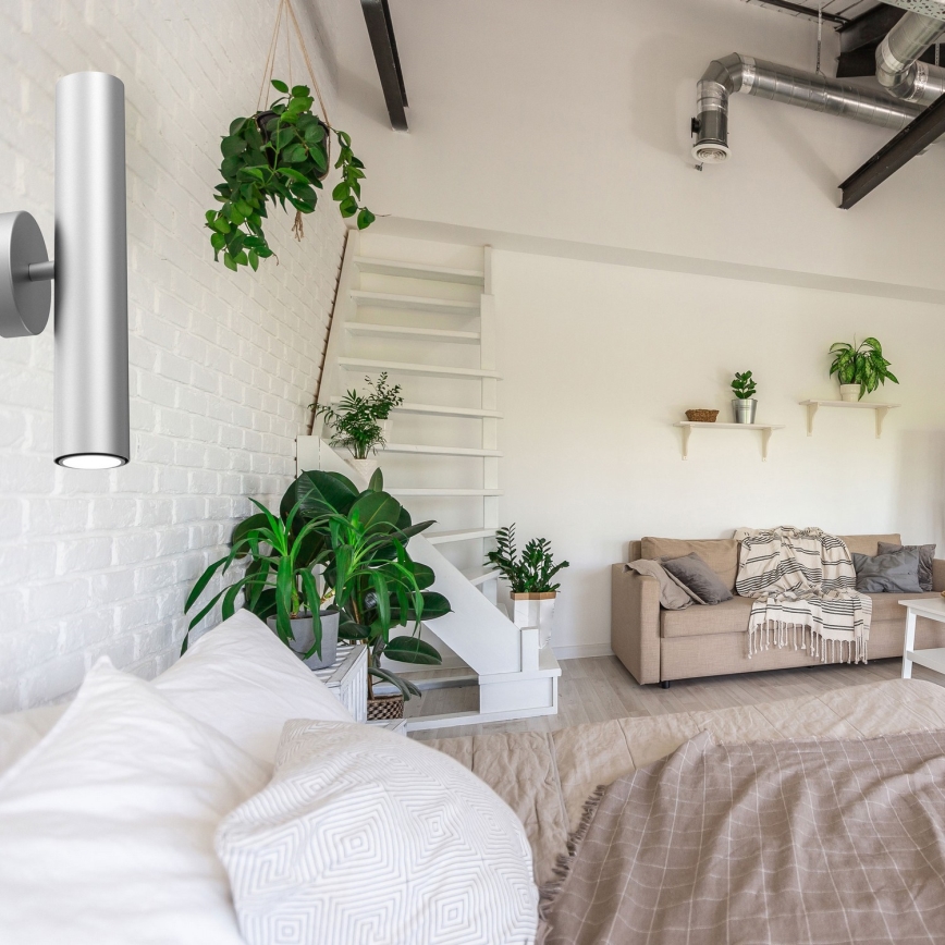 Wandlamp RAITO 2xGU10/8W/230V zilver