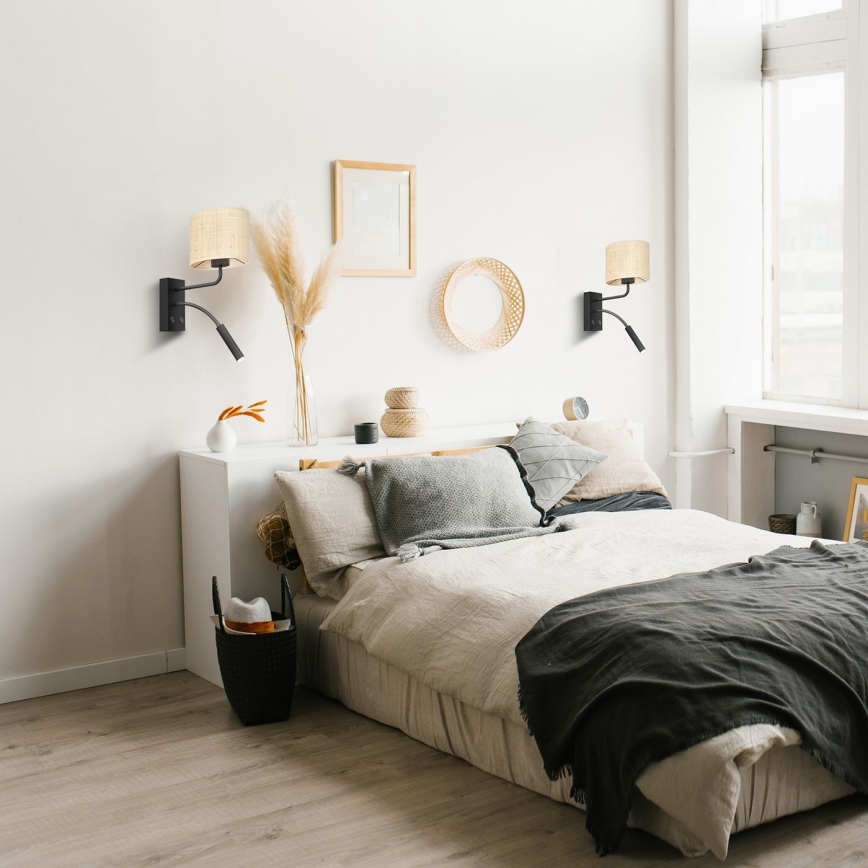 Wandlamp RATTAN 1xE27/60W+1xG9/8W/230V rotan