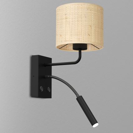 Wandlamp RATTAN 1xE27/60W+1xG9/8W/230V rotan