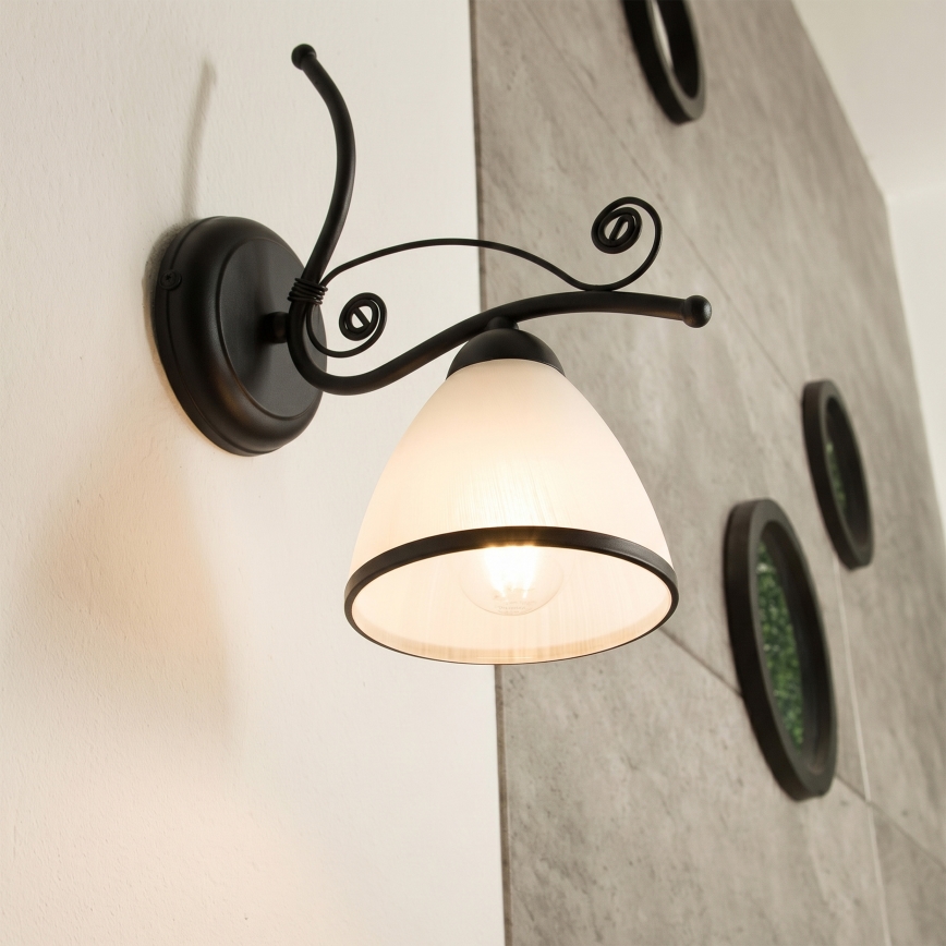 Wandlamp RETRO 1xE27/60W/230V zwart/wit