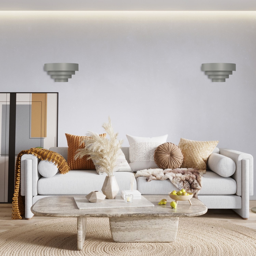 Wandlamp RINGS 2xE27/15W/230V grijs