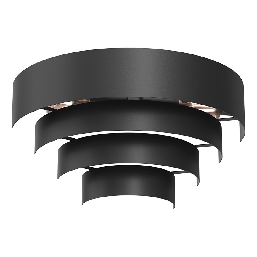 Wandlamp RINGS 2xE27/15W/230V zwart