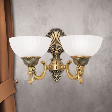Wandlamp ROCCA 2xE27/60W/230V brons/wit