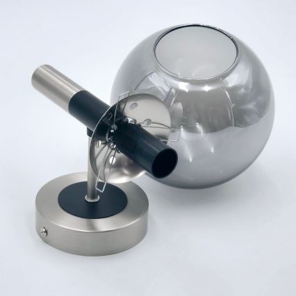 Wandlamp ROLLO 1xE14/5W/230V mat chroom/gerookt