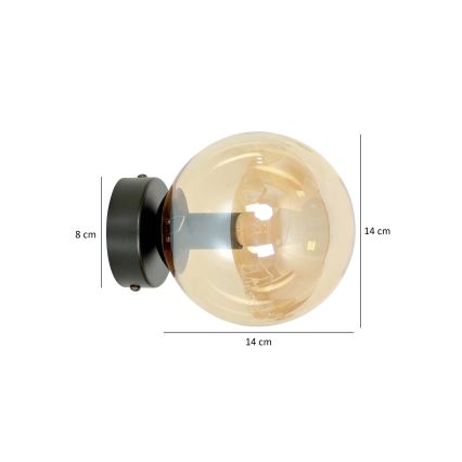 Wandlamp ROSSI 1xE14/10W/230V zwart/beige
