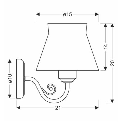 Wandlamp ROSSINI 1xE27/40W/230V