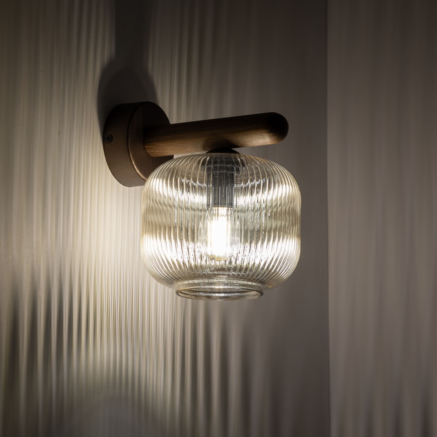 Wandlamp SALVIA 1xE14/10W/230V bruin/rookbruin