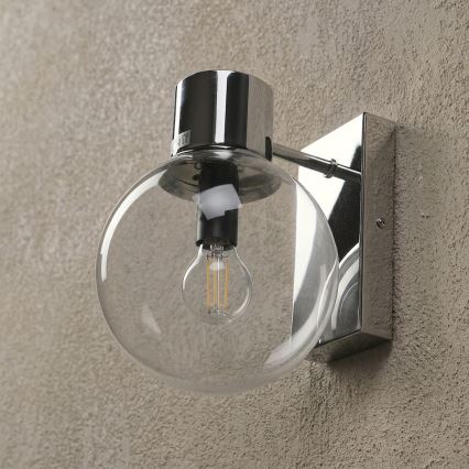 Wandlamp SFERIO 1xE14/5W/230V glanzend chroom/helder glas