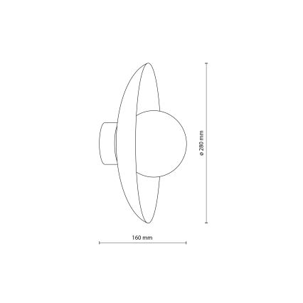 Wandlamp SLATE 1xG9/8W/230V diameter 28 cm zwart