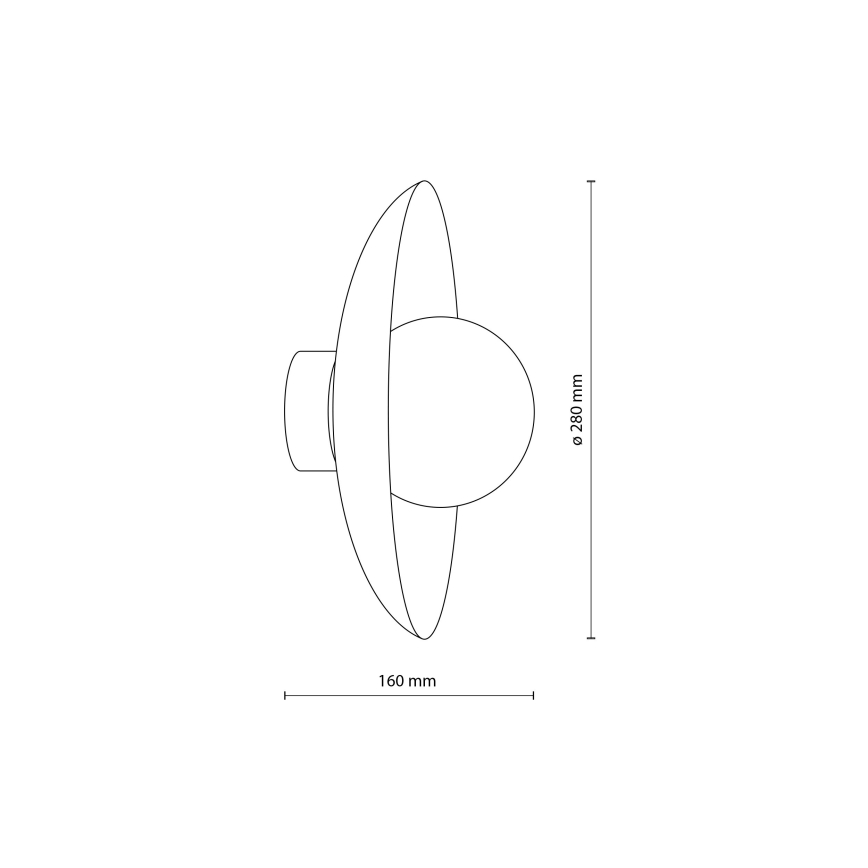 Wandlamp SLATE 1xG9/8W/230V diameter 28 cm zwart