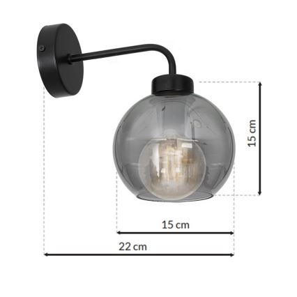 Wandlamp SOFIA 1xE27/60W/230V zwart