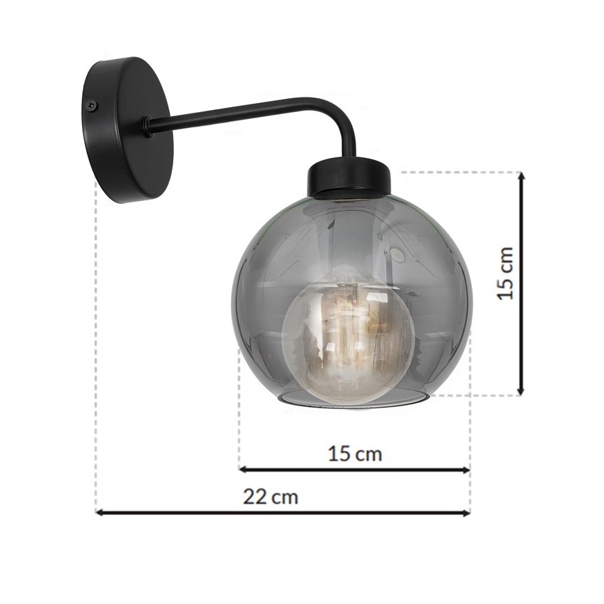 Wandlamp SOFIA 1xE27/60W/230V zwart