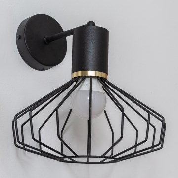 Wandlamp SOLANO 1xE27/15W/230V zwart/goud