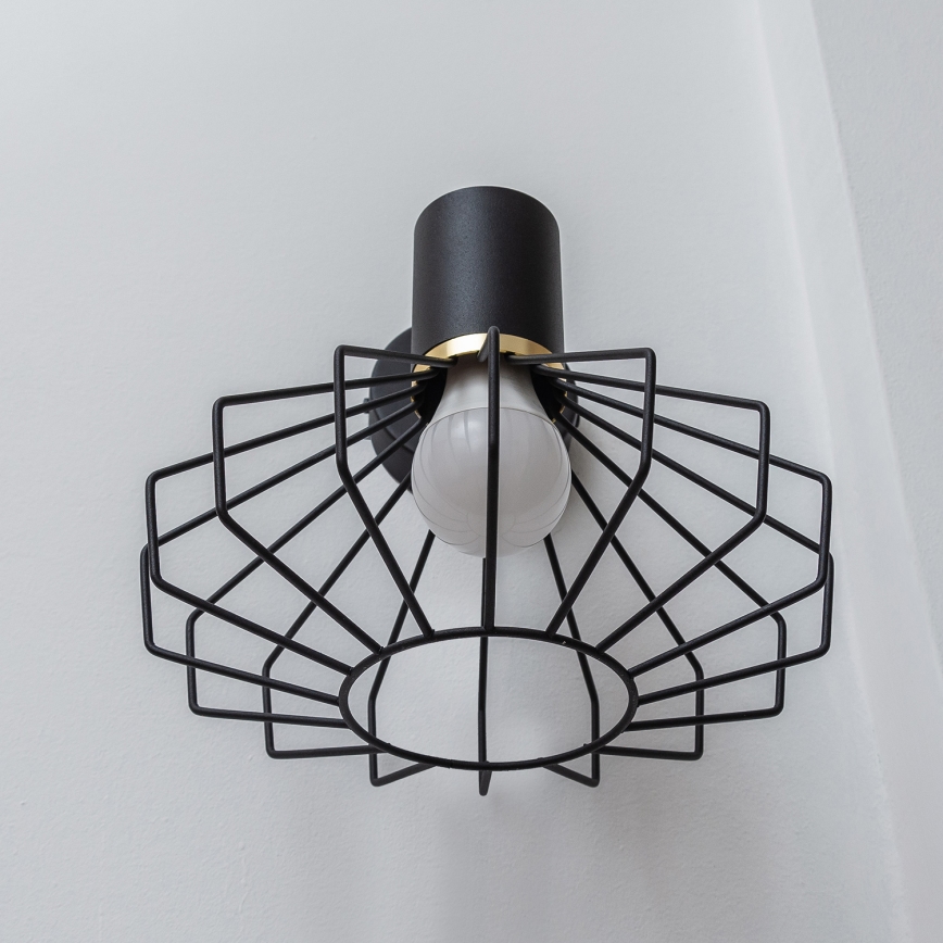 Wandlamp SOLANO 1xE27/15W/230V zwart/goud