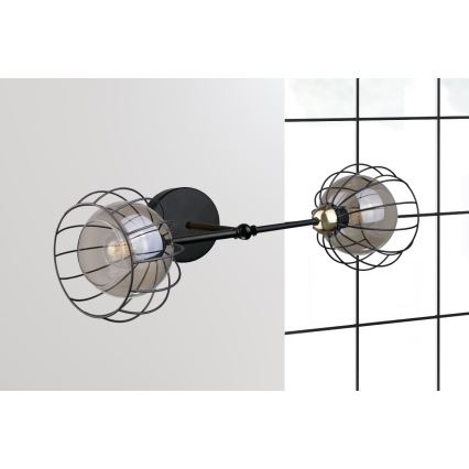 Wandlamp SOLO BLACK 2xE27/60W/230V zwart/goud