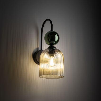 Wandlamp SOPHIA 1xE14/10W/230V zwart/groen/rookbeige