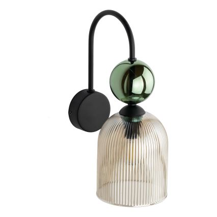 Wandlamp SOPHIA 1xE14/10W/230V zwart/groen/rookbeige