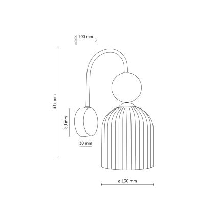 Wandlamp SOPHIA 1xE14/10W/230V zwart/groen/rookbeige