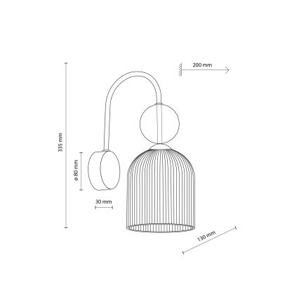 Wandlamp SOPHIA 1xE14/10W/230V zwart/rookbeige