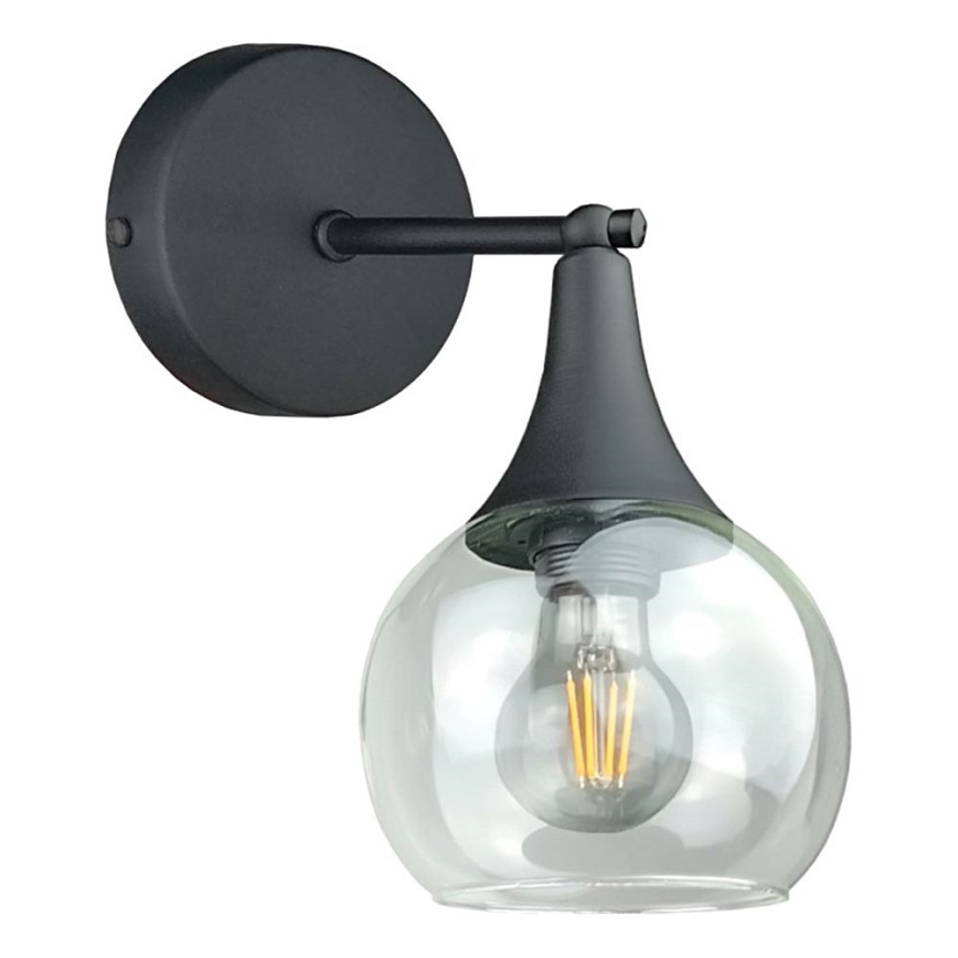 Wandlamp STAR 1xE27/60W/230V zwart/doorzichtig