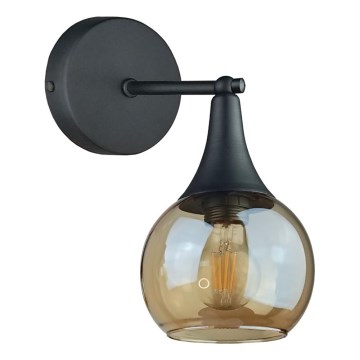 Wandlamp STAR 1xE27/60W/230V zwart/gerookt beige