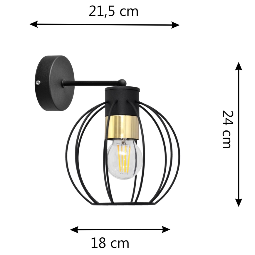 Wandlamp STARLIGHT 1xE27/15W/230V zwart/goud