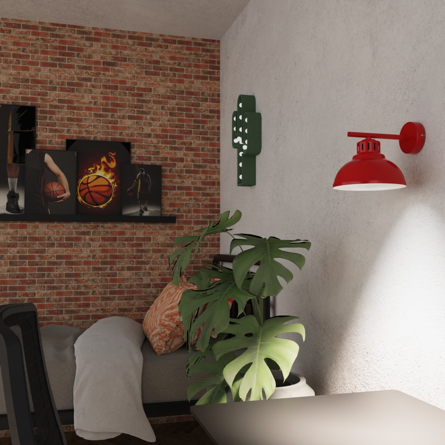 Wandlamp SVEN 1xE27/15W/230V rood