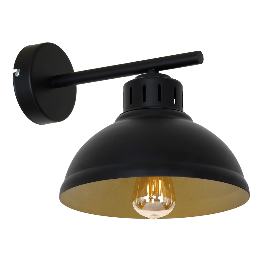 Wandlamp SVEN 1xE27/15W/230V zwart/goud