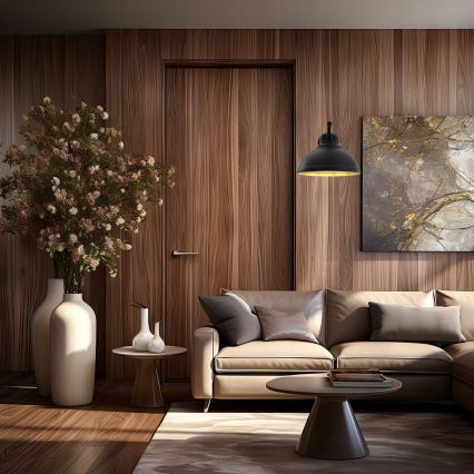 Wandlamp SVEN 1xE27/15W/230V zwart/goud