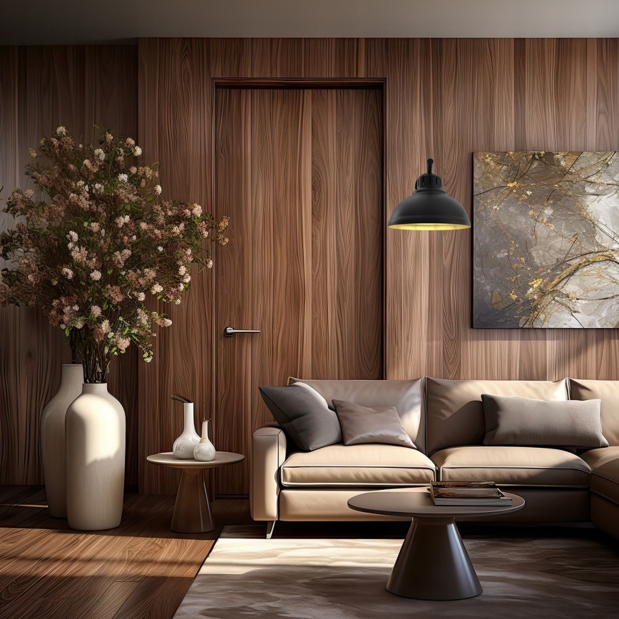 Wandlamp SVEN 1xE27/15W/230V zwart/goud