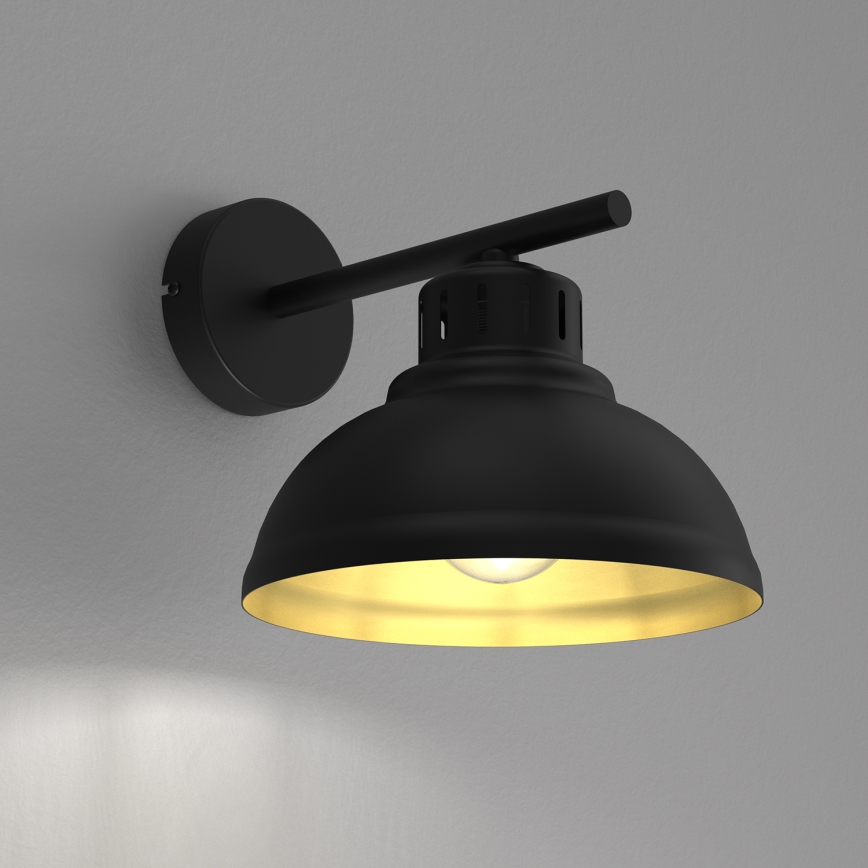 Wandlamp SVEN 1xE27/15W/230V zwart/goud