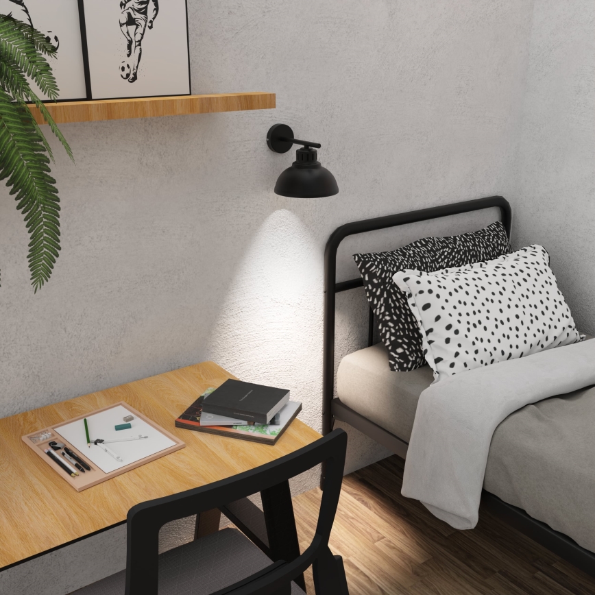 Wandlamp SVEN 1xE27/15W/230V zwart