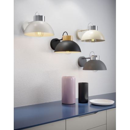 Wandlamp TEDI 1xE27/60W/230V antraciet/glanzend chroom