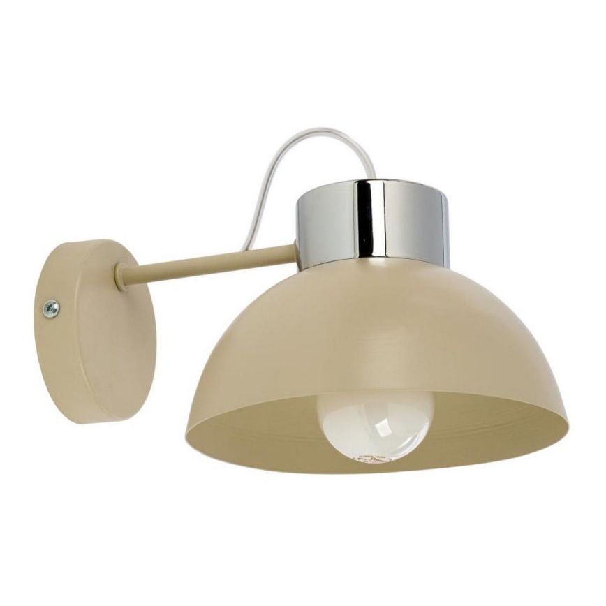 Wandlamp TEDI 1xE27/60W/230V beige/glanzend chroom