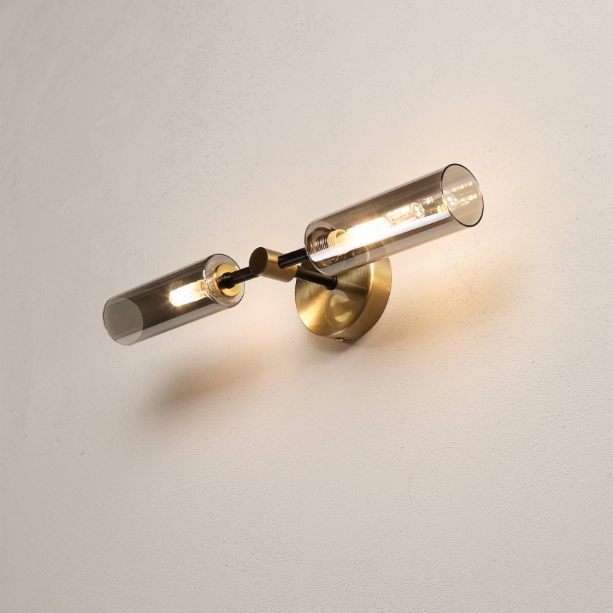 Wandlamp TESSA 2xG9/5W/230V messing/rookzwart