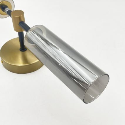 Wandlamp TESSA 2xG9/8W/230V messing/gerookt zwart