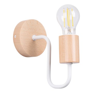 Wandlamp TIMBO 1xE27/15W/230V wit/beige/beuken